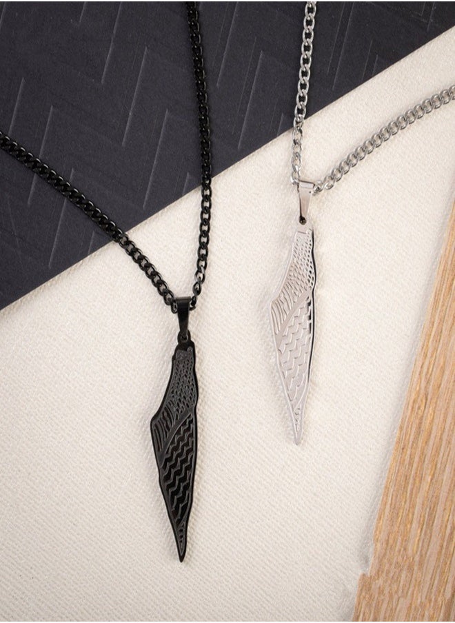 General Two-tone titanium Palestine map pendant necklace for exquisite gifts and party accessories  - Image 1
