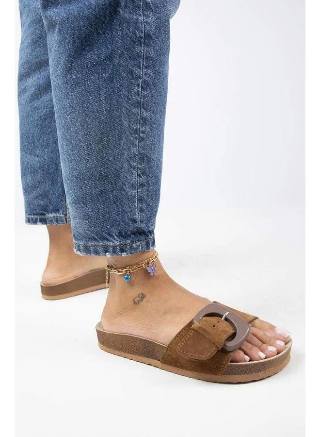 Alandra Genuine Leather Single Strap Sandal.