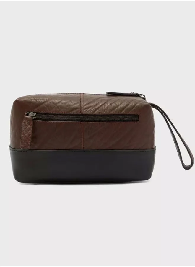 بوليس Tolerance Brown Leather Toilety Pouch