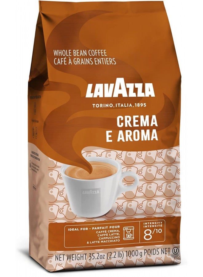 Lavazza Lavazza Crema E Aroma Whole Bean Coffee Blend, 2.2-Pound Bag , Balanced medium roast with an intense, earthy flavor and long lasting crema, Non-GMO 