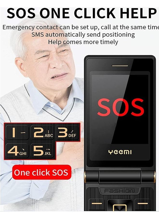 DMG TECH - Cell Phone Flip Dual Screen 2.8 inch Touch Phone for Seniors Flip Phone Dual SIM 5900 mAh Battery Dual Display Big Key Big Sound - Image 1