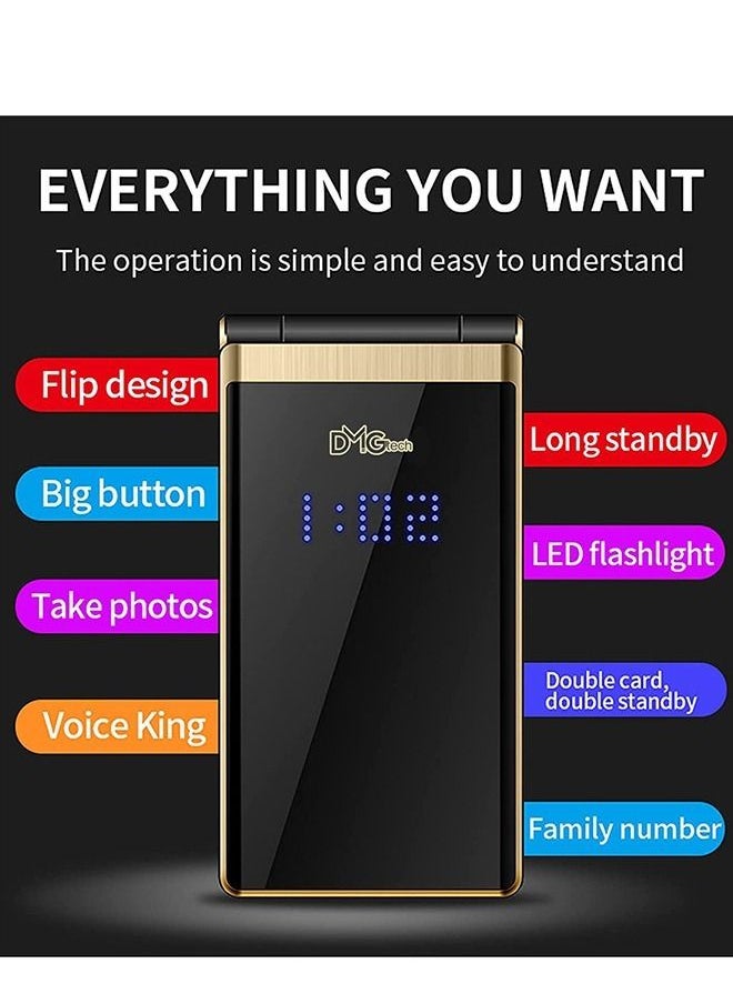 DMG TECH - Cell Phone Flip Dual Screen 2.8 inch Touch Phone for Seniors Flip Phone Dual SIM 5900 mAh Battery Dual Display Big Key Big Sound - Image 1