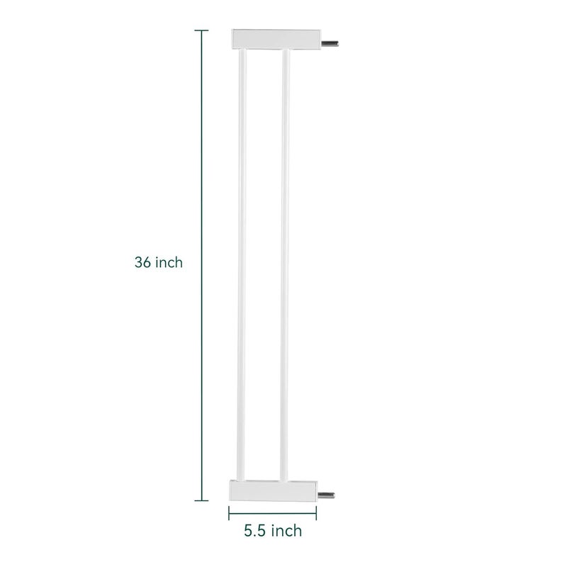 BABELIO بابلينو موسع بوابة الكلاب المعدنية 55 بوصة 14 سم أبيض ملحق بوابة الحيوانات الأليفة موسع بوابة الحيوانات الأليفة العريضة للدرج والمداخل بدون أدوات بدون حفر 36 بوصة - Image 3