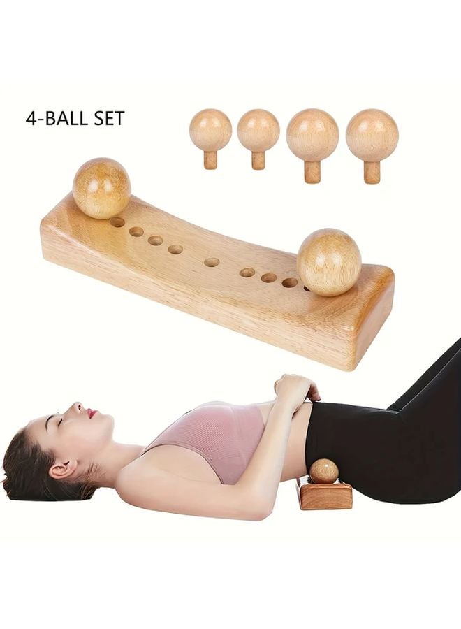 4 كرات مدلك نقاط الزناد من الخشب الصلب لتخفيف الآلام والتعافي بعد التمرين - Image 1