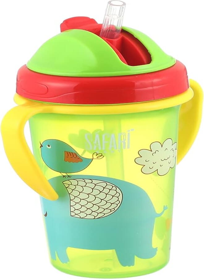 Safari BABY CUP WITH straw 300 ML,Green