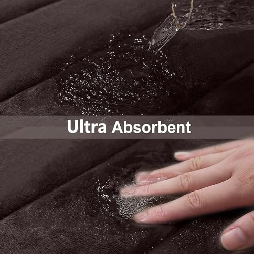 Buganda Memory Foam Bath Mat, 35.4" x 24", Ultra Soft and Non-Slip Bathroom Rugs, Water Absorbent and Machine Washable Bath Rug Runner for Bathroom, Shower, and Tub, Brown - Image 4