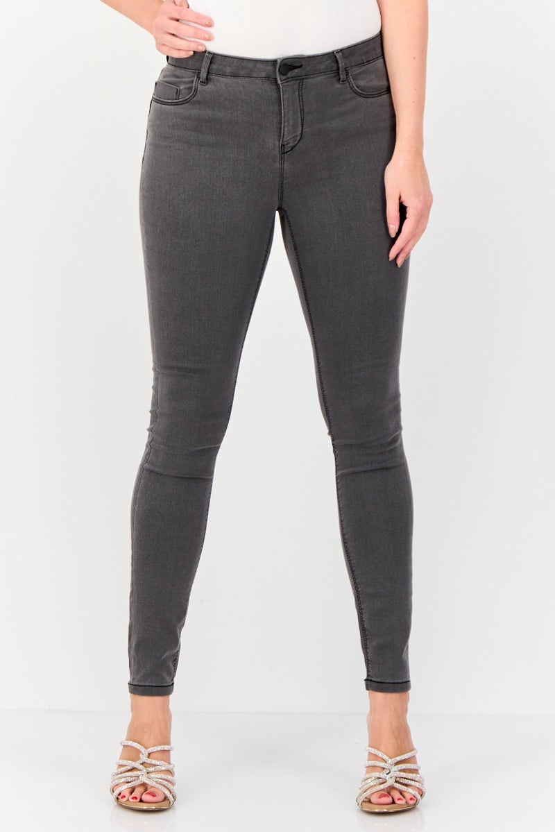 ONLY Jdy By Only Women Regular Fit Washed Stretchable Jeans, Grey  - Image 1