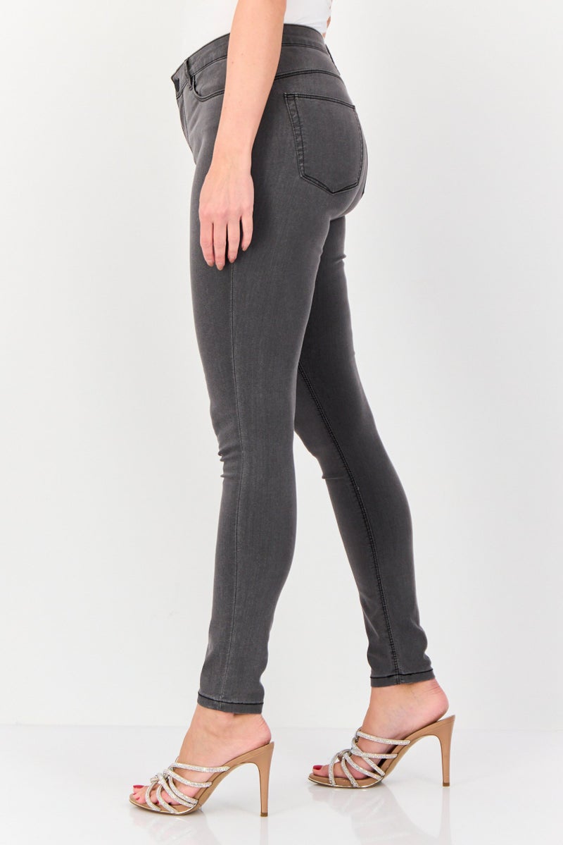 ONLY Jdy By Only Women Regular Fit Washed Stretchable Jeans, Grey  - Image 4