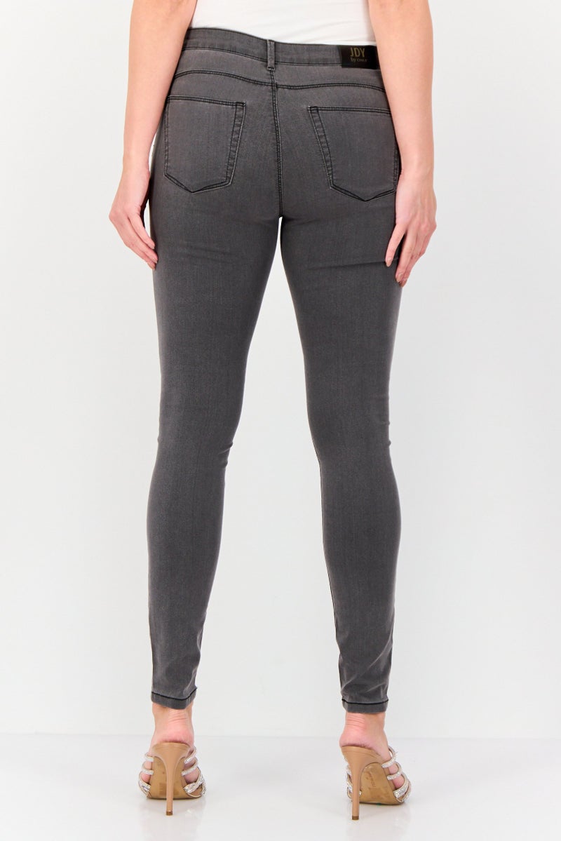 ONLY Jdy By Only Women Regular Fit Washed Stretchable Jeans, Grey  - Image 2