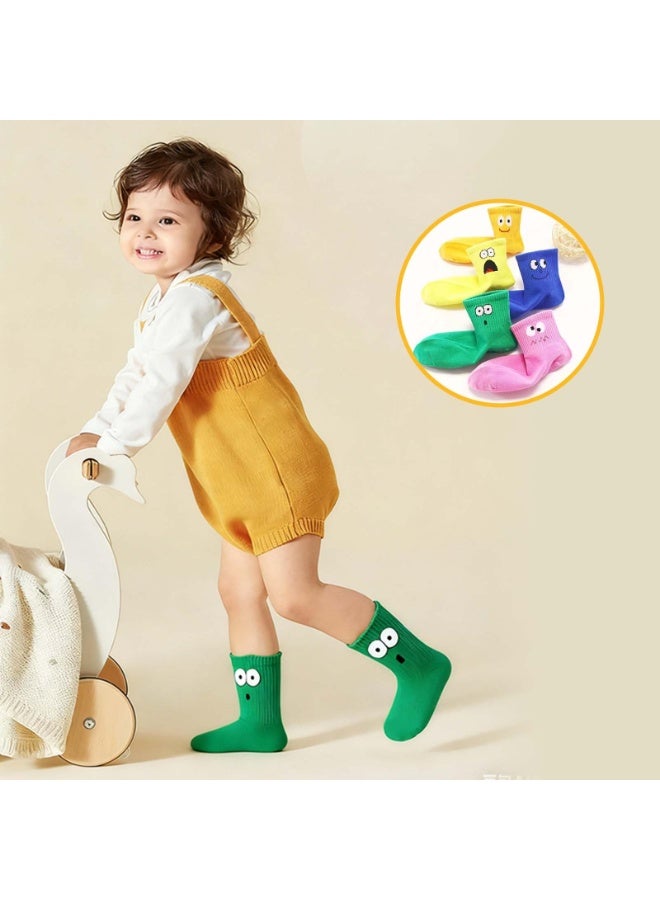 NajmStyle Kids Socks, 5 Pairs of Funny Cartoon Socks Boys & Girls, Cotton Crew Kids Socks, Cozy Socks , Four Seasons Wear Happy Cartoon Cute Funny Face Emoticon Short Socks - Image 5