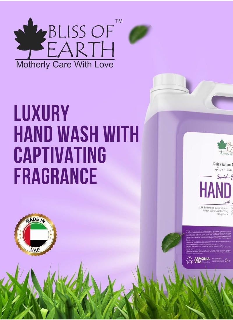 BLISS OF EARTH Hand Wash Refill, Refreshing Lavish Lavender & Luxury Lily & Blossom Blast & Citrus Pack of 4, 20 Litres.  - Image 5