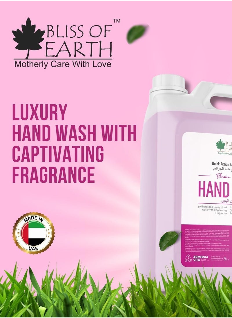 BLISS OF EARTH Hand Wash Refill, Refreshing Lavish Lavender & Luxury Lily & Blossom Blast & Citrus Pack of 4, 20 Litres.  - Image 3
