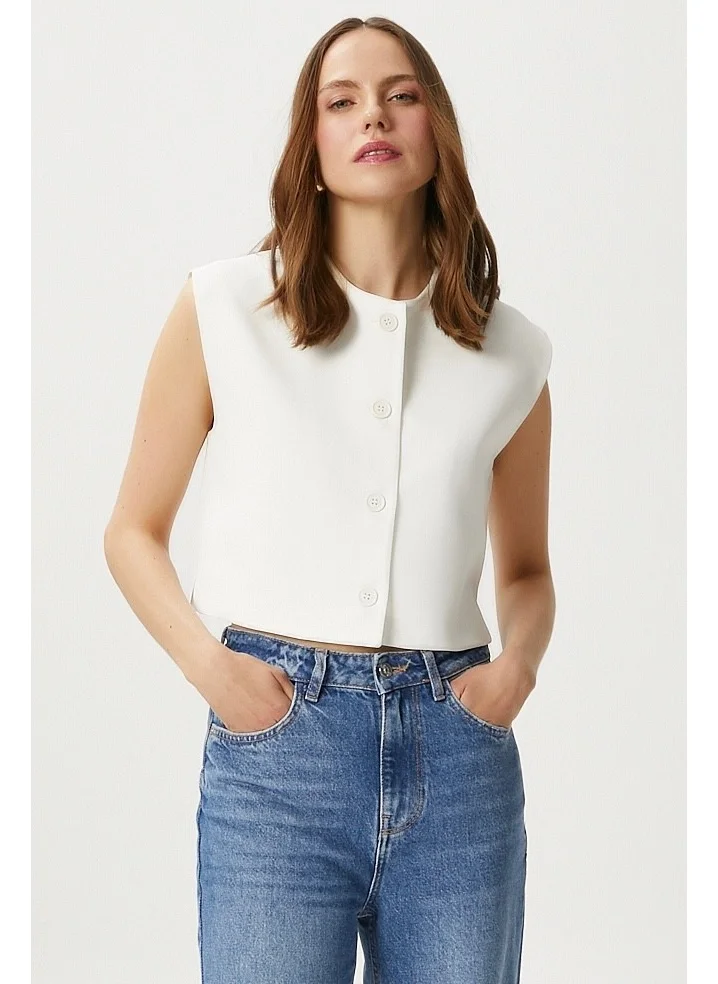 ريتنيس Women's Power Ecru Lined Woven Vest
