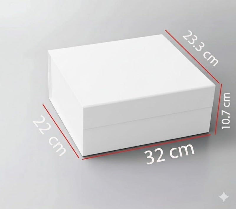 Red Dot Gift Flat Cardboard Magnetic Gift Box - White, 32 x 23.3 x 10.7 cm - Image 2