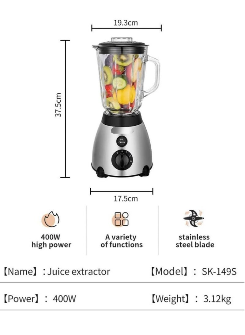 راكسوم خلاط 2 في 1 من الفولاذ المقاوم للصدأ، وعاء سعة 1.5 لتر، KNB6389 سرعتان مع شفرات وظيفة النبض، مطحنة العصائر، مزج، تقطيع، طحن، فضي - Image 5