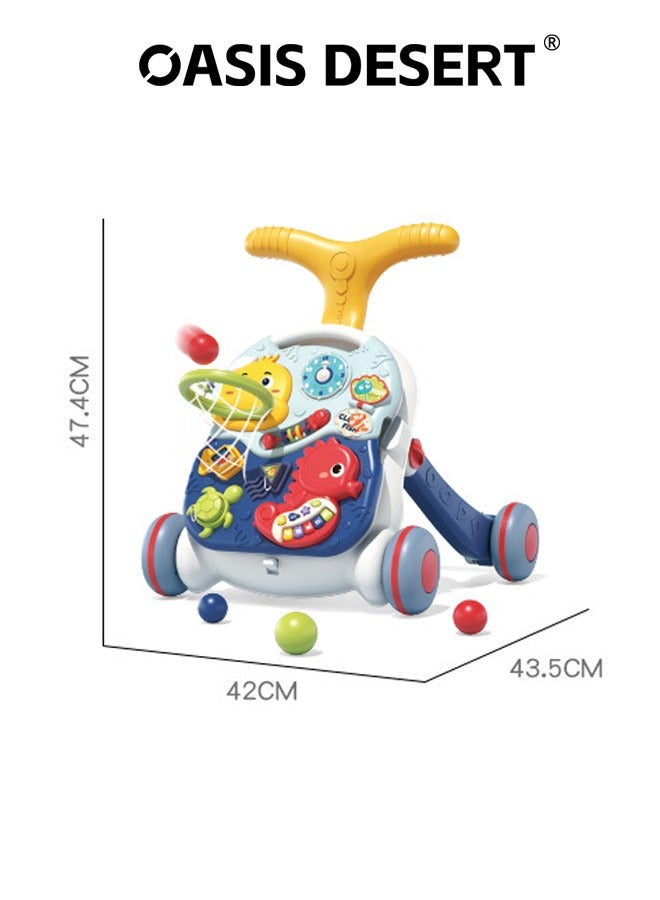 صحراء الواحة 2 في 1 مشاية متعددة الوظائف جالسة عمودية التعليم المبكر مركز نشاط الأطفال التعلم المشاية المتنقلة لعبة تعلم الموسيقى اللعب - Image 5