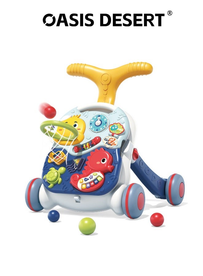 صحراء الواحة 2 في 1 مشاية متعددة الوظائف جالسة عمودية التعليم المبكر مركز نشاط الأطفال التعلم المشاية المتنقلة لعبة تعلم الموسيقى اللعب - Image 1