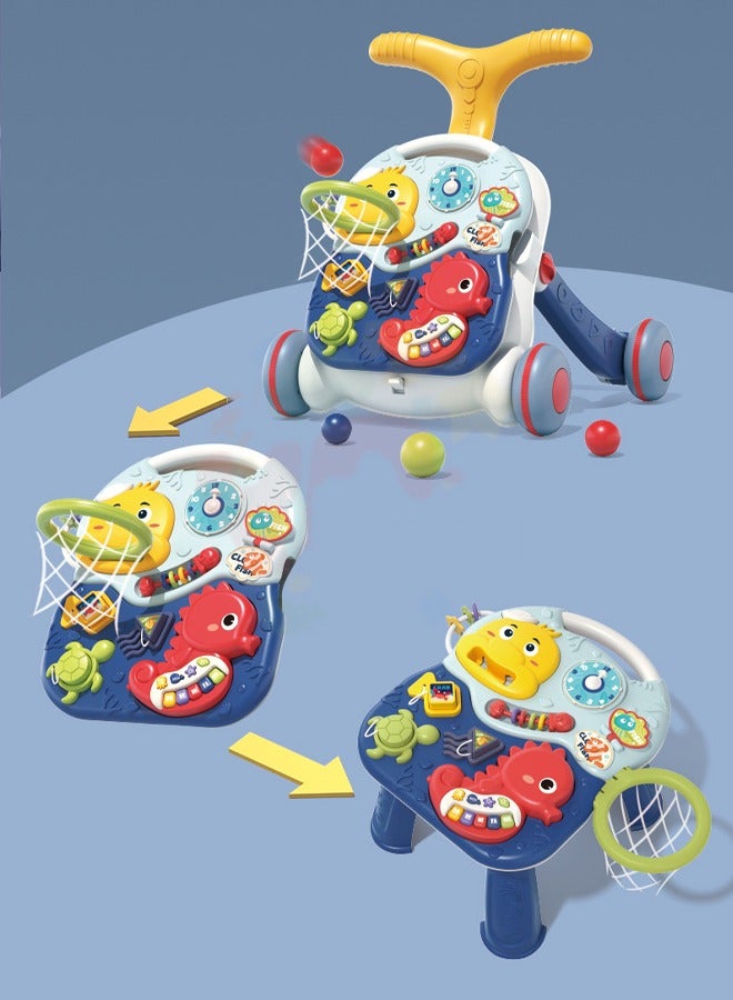 صحراء الواحة 2 في 1 مشاية متعددة الوظائف جالسة عمودية التعليم المبكر مركز نشاط الأطفال التعلم المشاية المتنقلة لعبة تعلم الموسيقى اللعب - Image 2