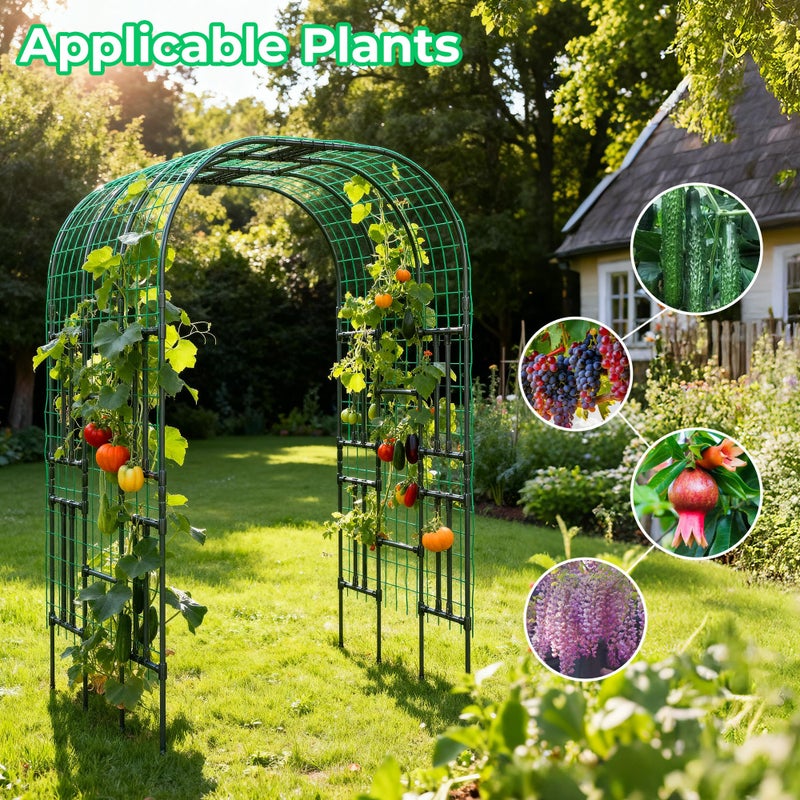 Aohanoi Garden Arch Trellis for Climbing Plants, 7.22 FT Tall Large Arbour Archway for Rose Vine Cucumber Vegetables, Wide Garden Arch for Lawn, Party, Ceremony Wedding Decoration. - Image 4