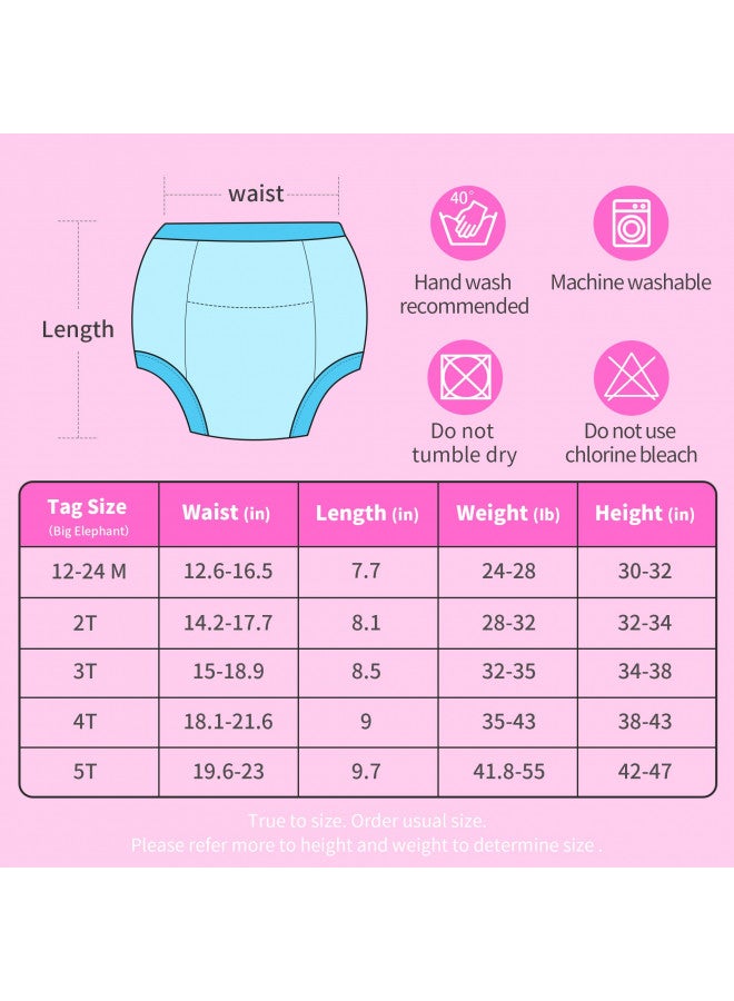 بيج إليفانت Baby Girls Training Underwear, Toddler Cotton Potty Training Pants Soft Absorbent, 3T - Image 2
