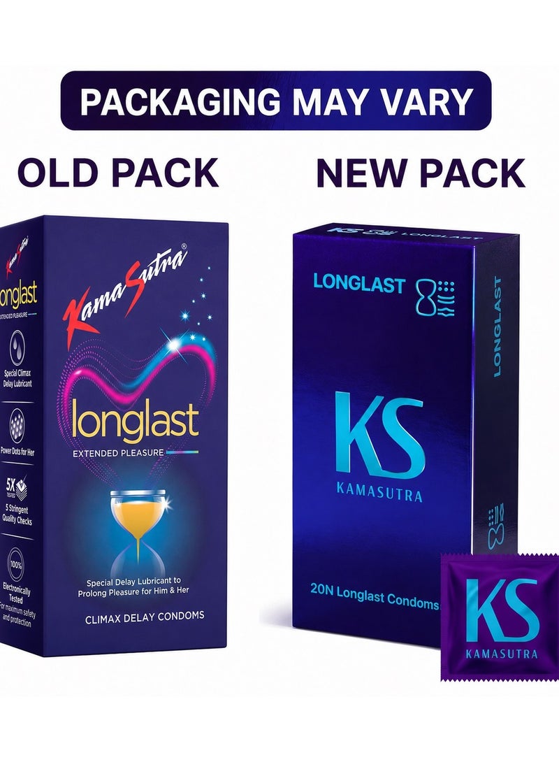 Kamasutra Long Last Extended Pleasure Climax Delay Condoms - 20N X 2 - Image 2