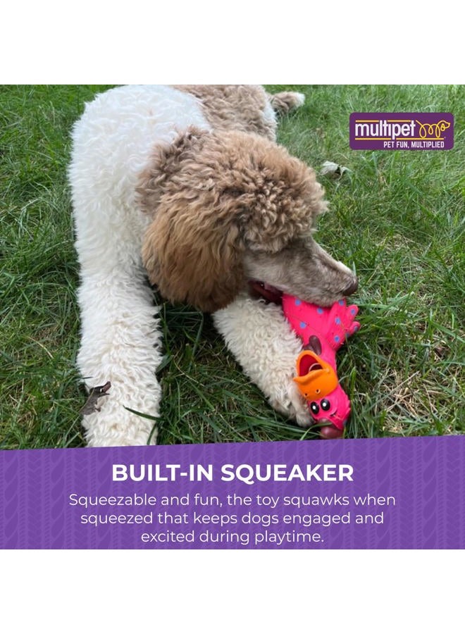 Multipet's 11.5-Inch Latex Polka Dot Globken Chicken Dog Toy - Image 4