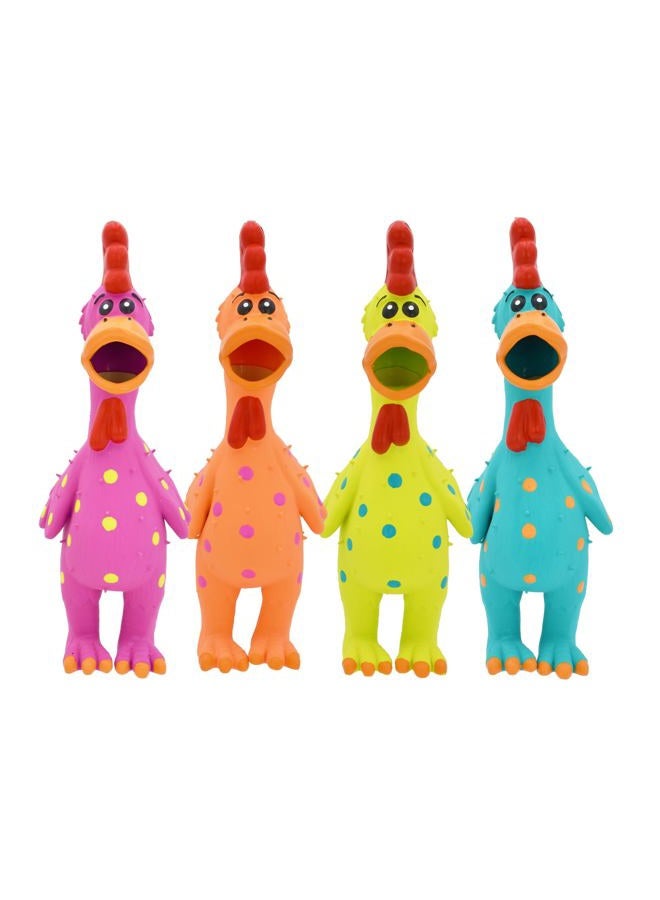 Multipet's 11.5-Inch Latex Polka Dot Globken Chicken Dog Toy - Image 1