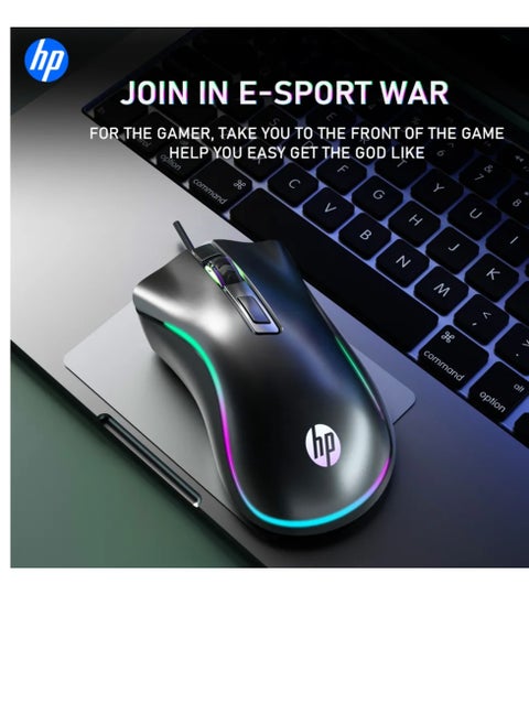 HP G100 USB WIRED OPTICAL GAMING MOUSE WITH 3 DPI ADJUSTABLE MODES, 4 BUTTONS