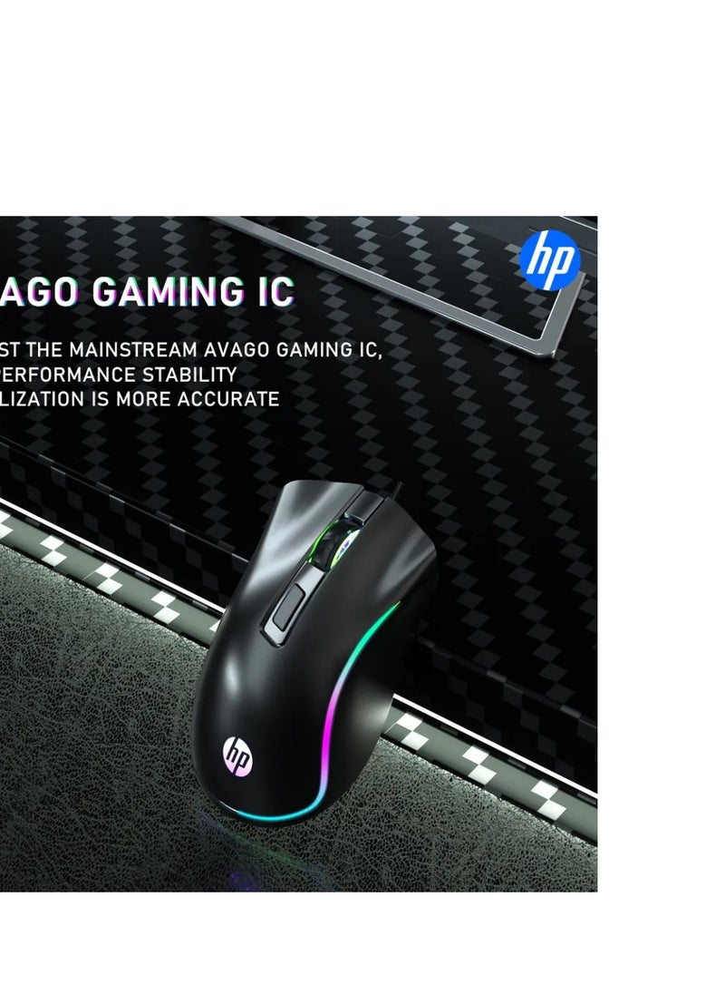 HP G100 USB WIRED OPTICAL GAMING MOUSE WITH 3 DPI ADJUSTABLE MODES, 4 BUTTONS