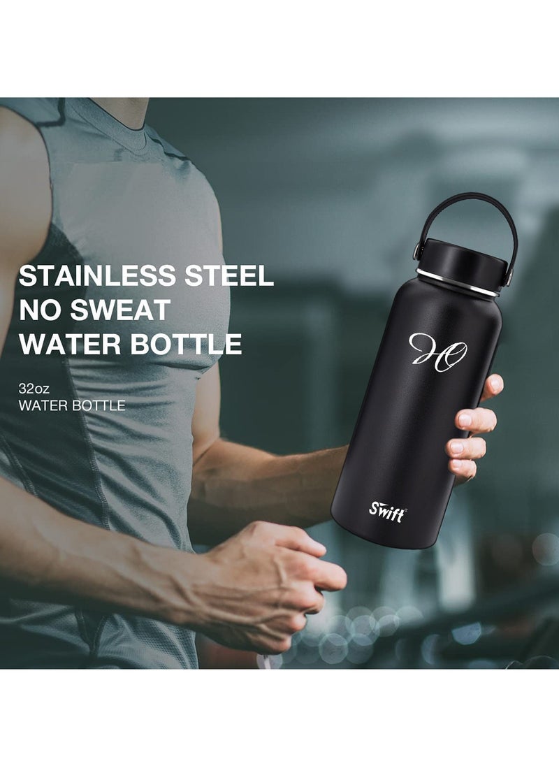 Swift 1L Stainless Steel Vacuum Flask Water Bottle with Straw and 2 Lids, Wide Mouth Travel Thermos Water Mug for Gym, Sports, Camping,  Traveling 1000ml  - Image 5
