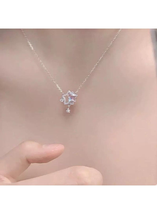 سيمهو قلاده على شكل نجمه  ذات طابع مميز وشكل  أنيق مطلي بلون فضي - Image 2