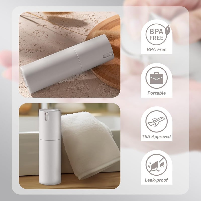 Lulupack 1 oz Airless Pump Bottles, Travel Lotion Container, Skincare Containers for Moisturizer(Plastic, Matte Grey, 3Pcs) - Image 4