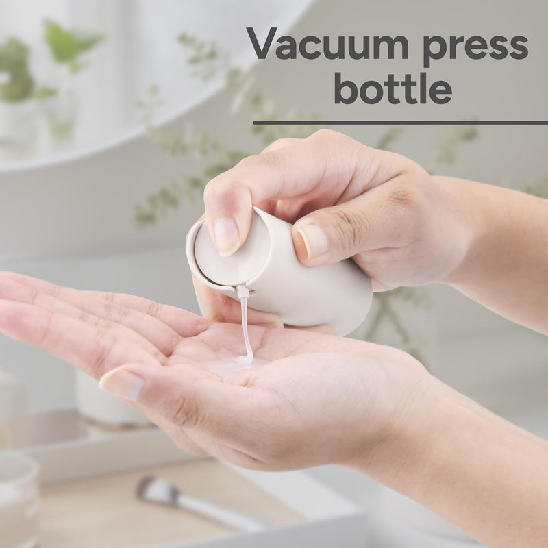 Lulupack 1 oz Airless Pump Bottles, Travel Lotion Container, Skincare Containers for Moisturizer(Plastic, Matte Grey, 3Pcs) - Image 3