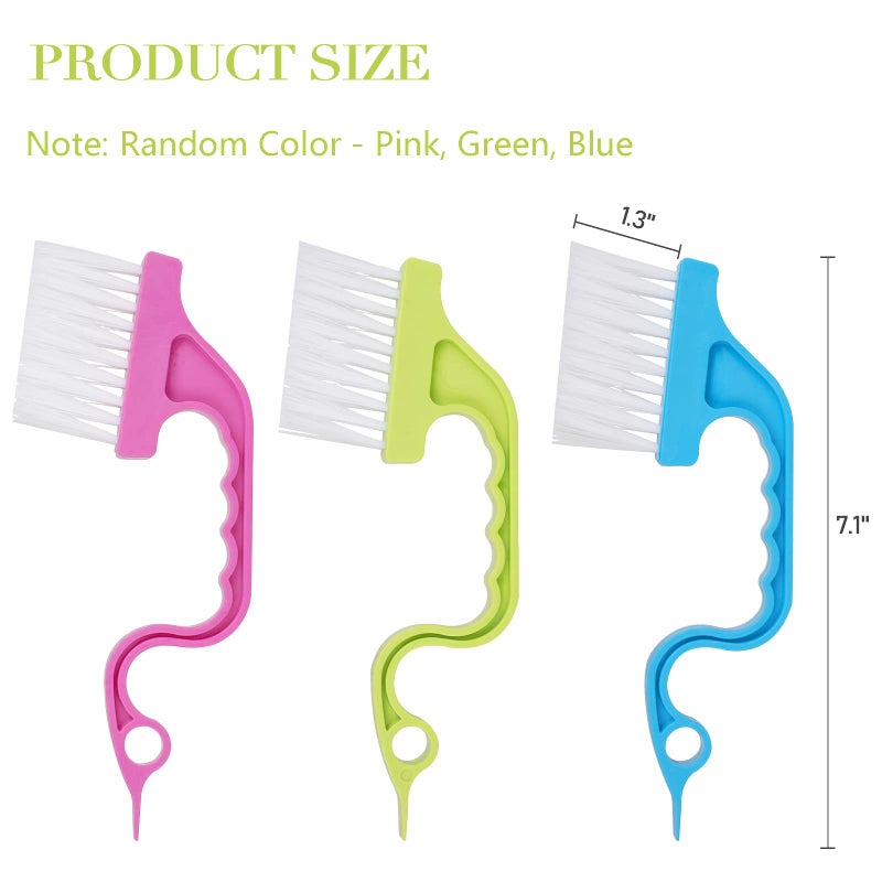 Trycooling Hand-held Groove Gap Cleaning Tools Door Window Track Kitchen Cleaning Brushes (Random Color-Blue, Green, Pink) (1 Pc) - Image 2