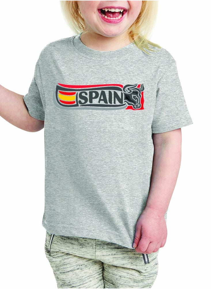 Generic - Spain Kids T-Shirt for Girls - Round Neck Short Sleeve Cotton T-Shirt - Soft and Comfortable Kids Girls Tshirt - Perfect for Spanish Souvenirs - Image 1