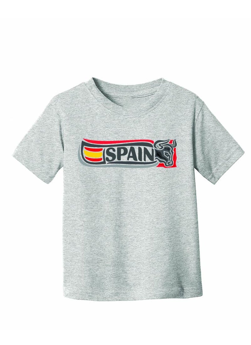 Generic - Spain Kids T-Shirt for Girls - Round Neck Short Sleeve Cotton T-Shirt - Soft and Comfortable Kids Girls Tshirt - Perfect for Spanish Souvenirs - Image 1
