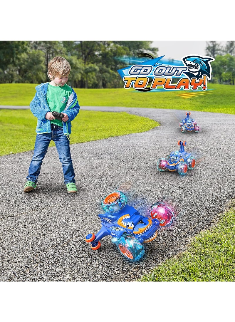 فلاي هسو - سيارة حيلة RC قابلة لإعادة الشحن مزودة بعجلة 360 فليبس 4WD مع عجلة 4WD مع ضوء ساطع سيارات تحكم عن بعد سيارة كهربائية هدية عيد ميلاد سيارة كهربائية للأطفال ألعاب خارجية ممتعة - Image 1