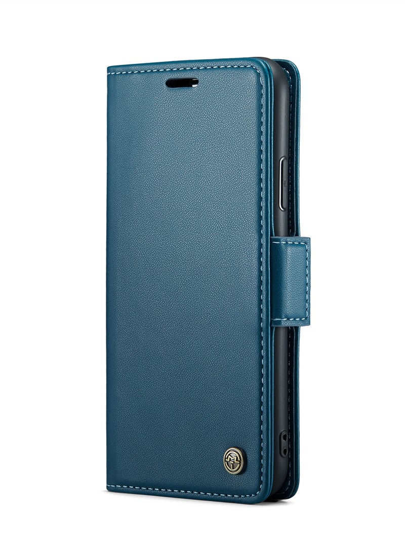 CaseMe - CaseMe Flip Wallet Case For iPhone 11 Pro MAX RFID Blocking PU Leather Wallet Flip Folio Case with Card Holder Kickstand Shockproof Phone Cover - Blue - Image 1