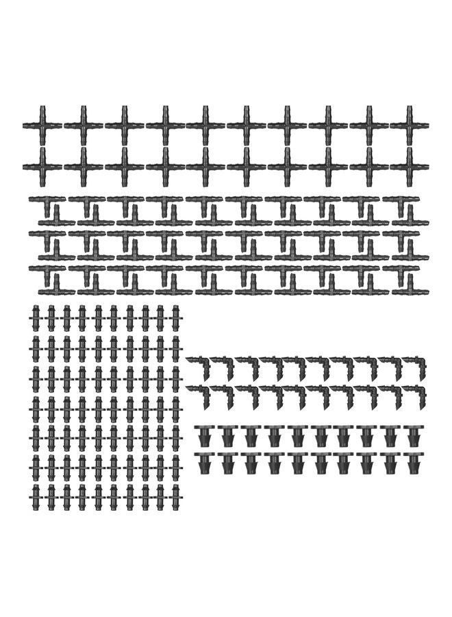 NIBEMINENT 200-Pieces Irrigation Fitting Kit Black - Image 1