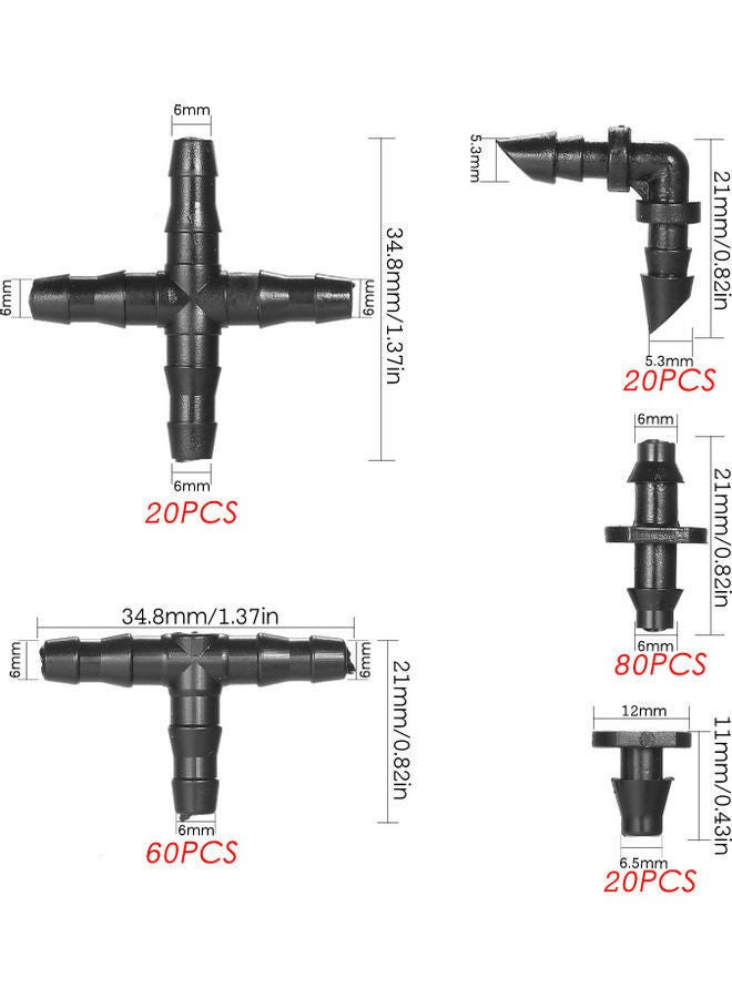 NIBEMINENT 200-Pieces Irrigation Fitting Kit Black - Image 4