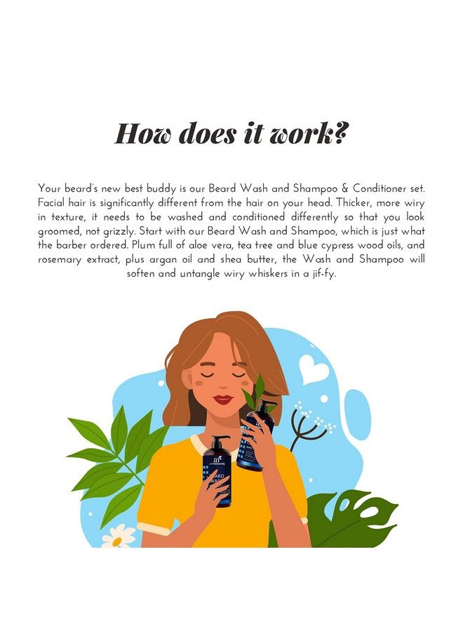 artnaturals Beard Shampoo And Conditioner Set Softens Strengthens And Smooths Mustache And Beard Hair All Skin And Hair Types - Image 4