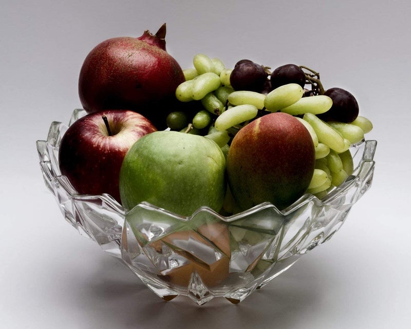 RAHAS Fruit Bowl Large Decorative Centerpiece Designer Glass Fruit Bowl Vegetable BowlTable Flat BaseDining Table Glass Serving Dinnerware Transparent Bowl Pack of 1 - Image 5