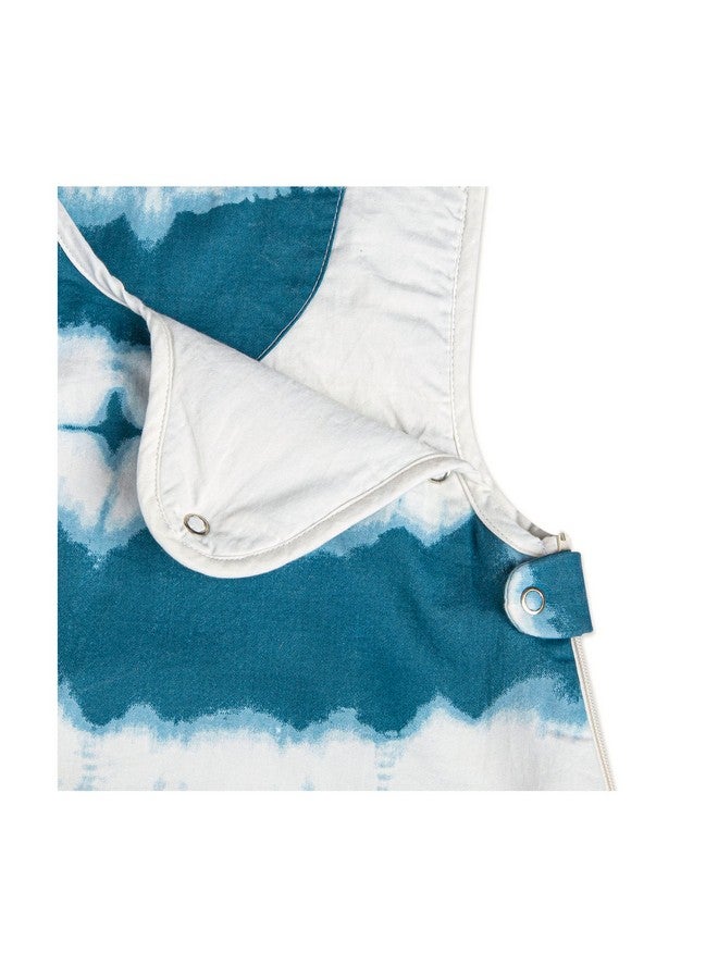 Crane Baby Wearable Blanket, Wearable Soft Cotton Baby Blanket for Boys and Girls 0-9 Months, Blue Tie-Dye, 19”w x 30”h - Image 2