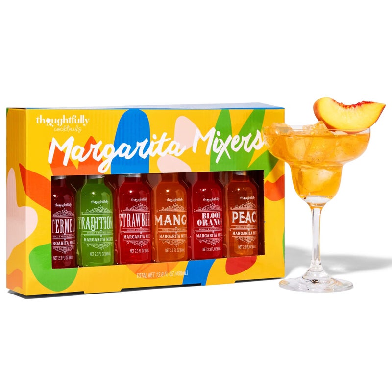 Thoughtfully Cocktails, Margarita Cocktail Mixer Gift Set, Vegan and Vegetarian, Variety of Fruit Flavors, Set of 6 (Contains NO Alcohol) - Image 1