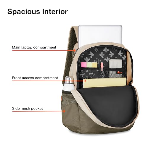 Nasher Miles Botany Polyester Laptop Backpack 39L with Rain cover Ideal for College, School, Office, Travel | Men, Women, Boys, Girls (Cream) - Image 3