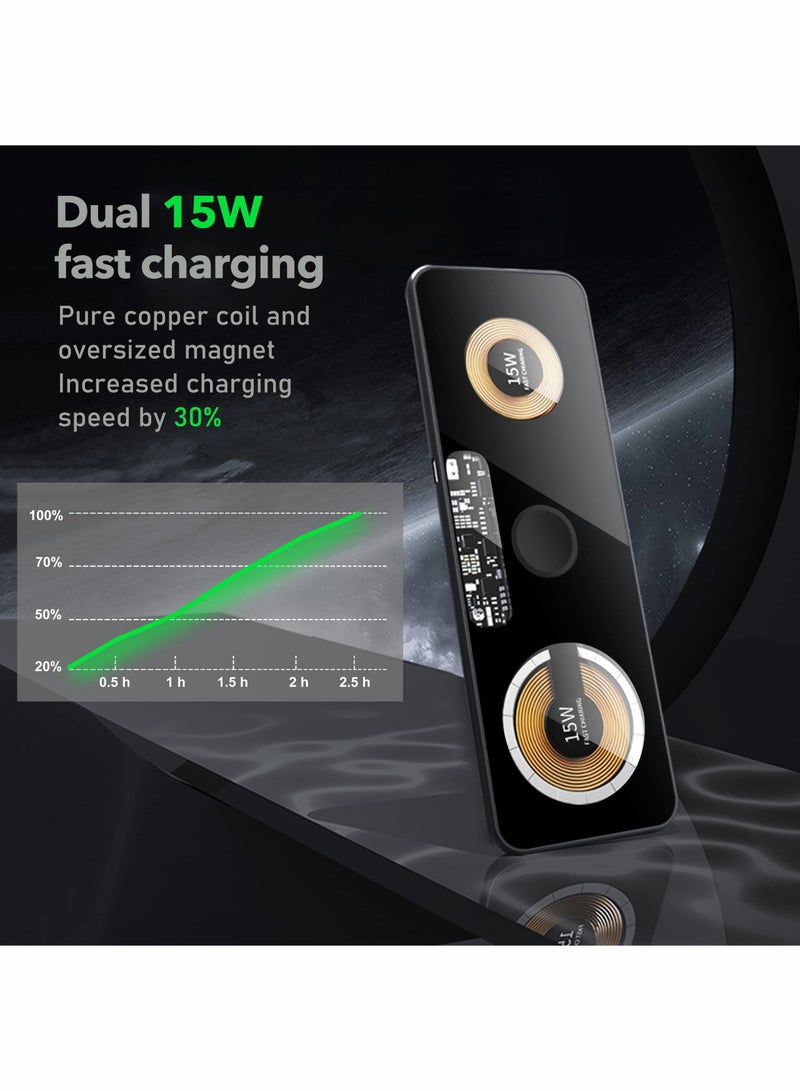 Excefore 3 in 1 Wireless Charger,Transparent Magnetic Charging Station,Fast Wireless Charging Pad for iPhone 14/13/12/Pro/Max/SE,AirPods Pro,for iWatch,for Samsung Galaxy Phones(Adapter Included) - Image 4