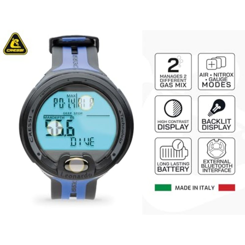Scuba diving computer for professional use, titanium case with black finish, ultra-readable OLED display and extended battery life - Image 3