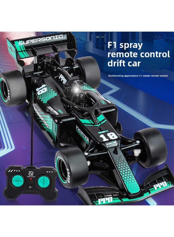 Loquat F1 Formula Remote Control Racing Model Charging Electric Boy Car High-speed Drift Children's Remote Control Car Toy-Color:【Green】 Rechargeable Lithium Battery-Proportion:English Packaging 【sealed Bo - Image 2