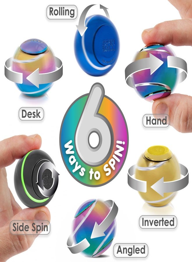 bopster Metal Spin Ball Fidget Hand Spinner | Premium Desk Toy for Kids, Teens & Adults | Stress & Anxiety Relief | Autism, ADHD, ADD | Ideal Christmas Stocking Filler | Multicoloured - Image 2