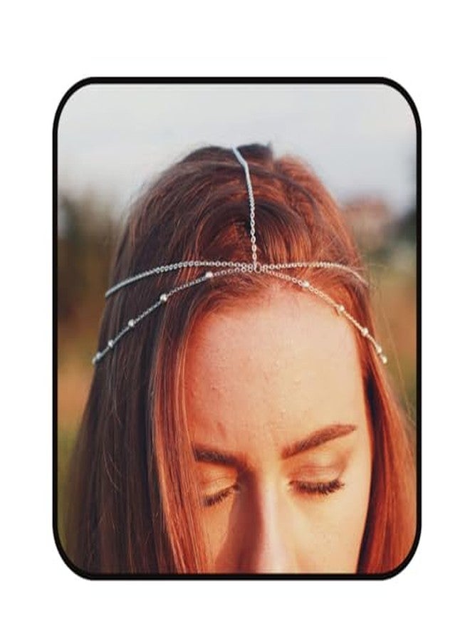Cerun 1 Pcs PremiumBoho Head Chain Beaded Headbands Chain Layered Headpieces Festival Hair Accessories for Women - Image 1